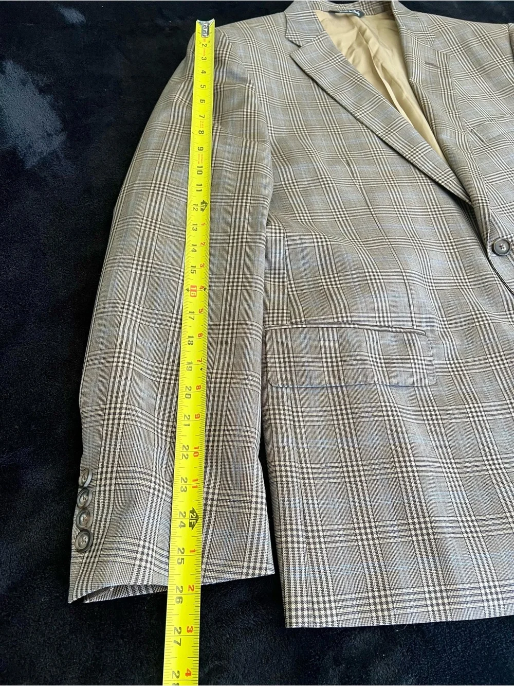 Bloomingdale's Italian Reda Super 130, Sport Coat , Beige with Blue Windowp